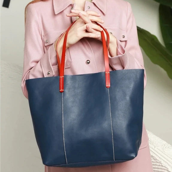 Large Capacity Leather Women's Tote Bag - Scraften