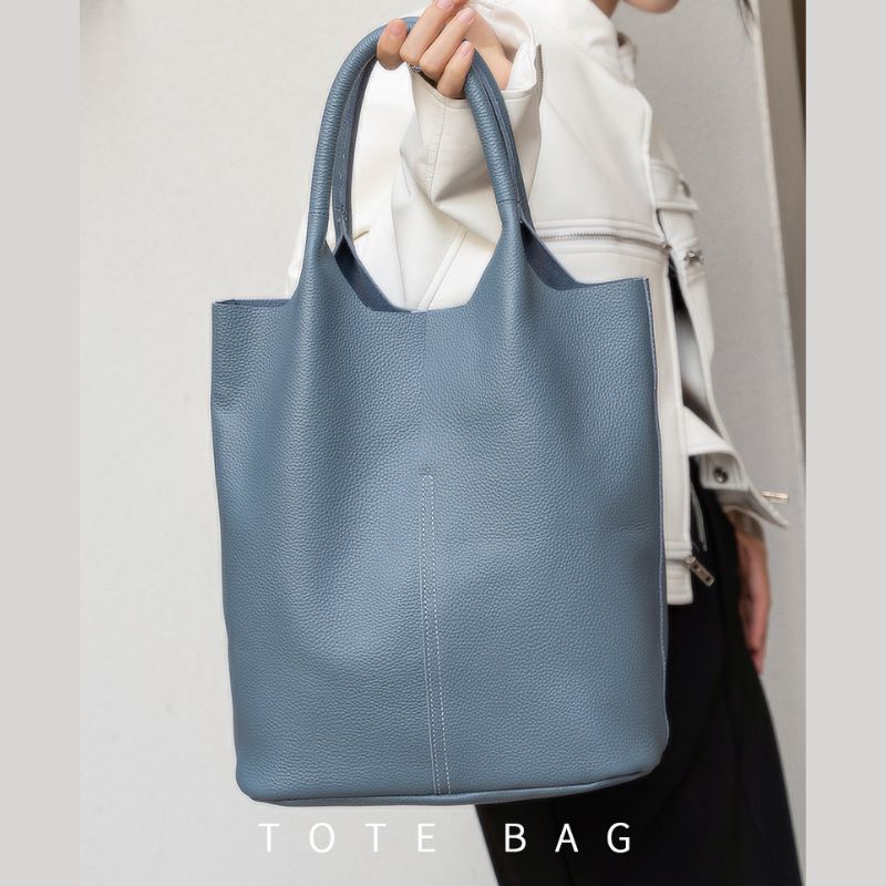 Real Leather Shopper Tote Bag - Scraften