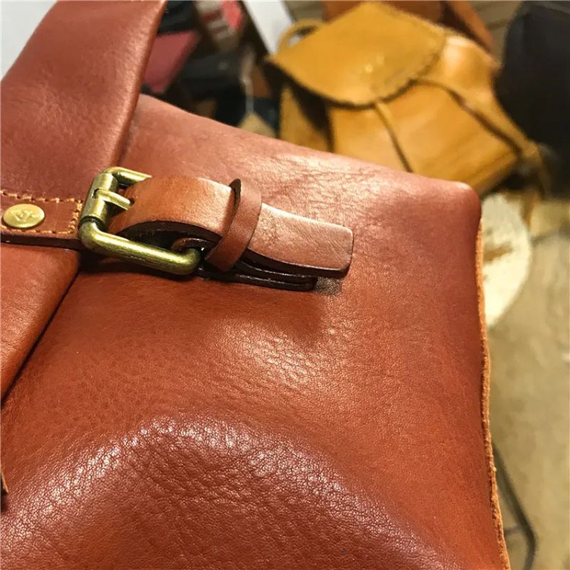 Genuine Leather Crossbody Bag Retro Small Messenger Purse - Scraften