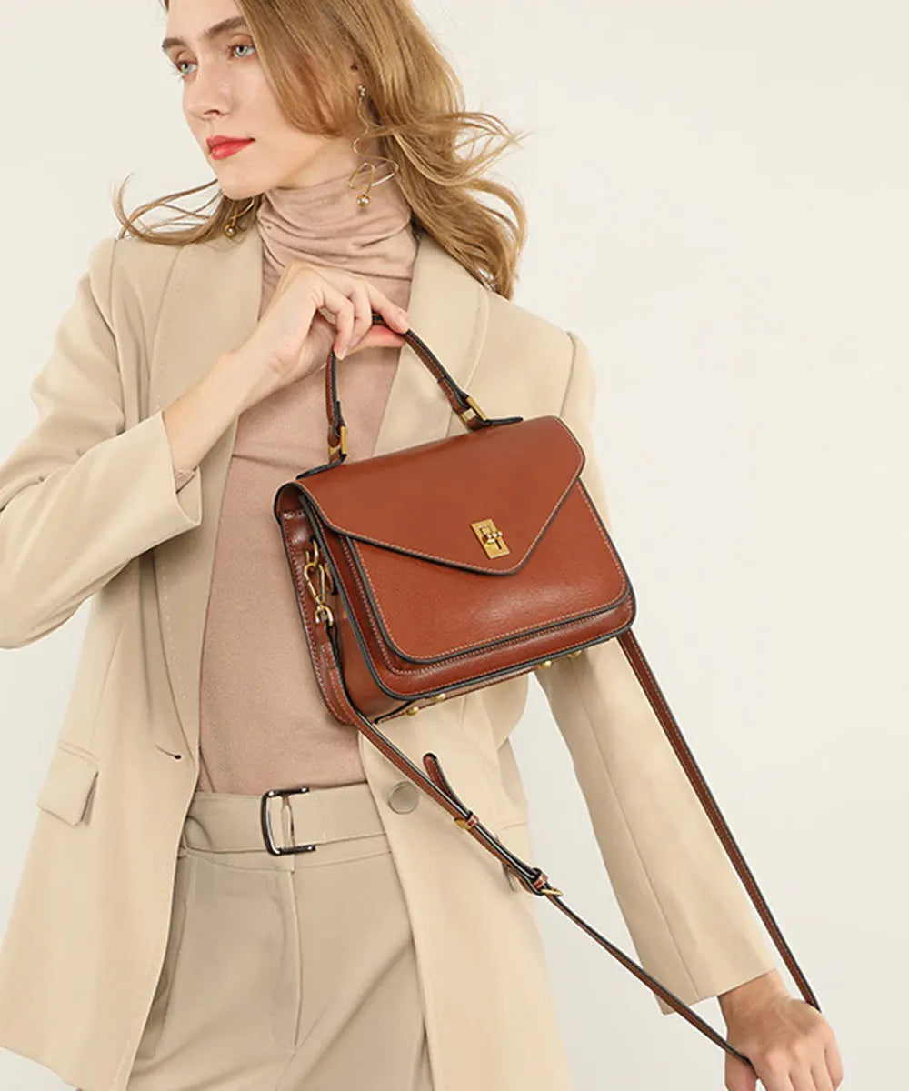 Real Cowhide Crossbody Bag – Retro Designer Small Satchels