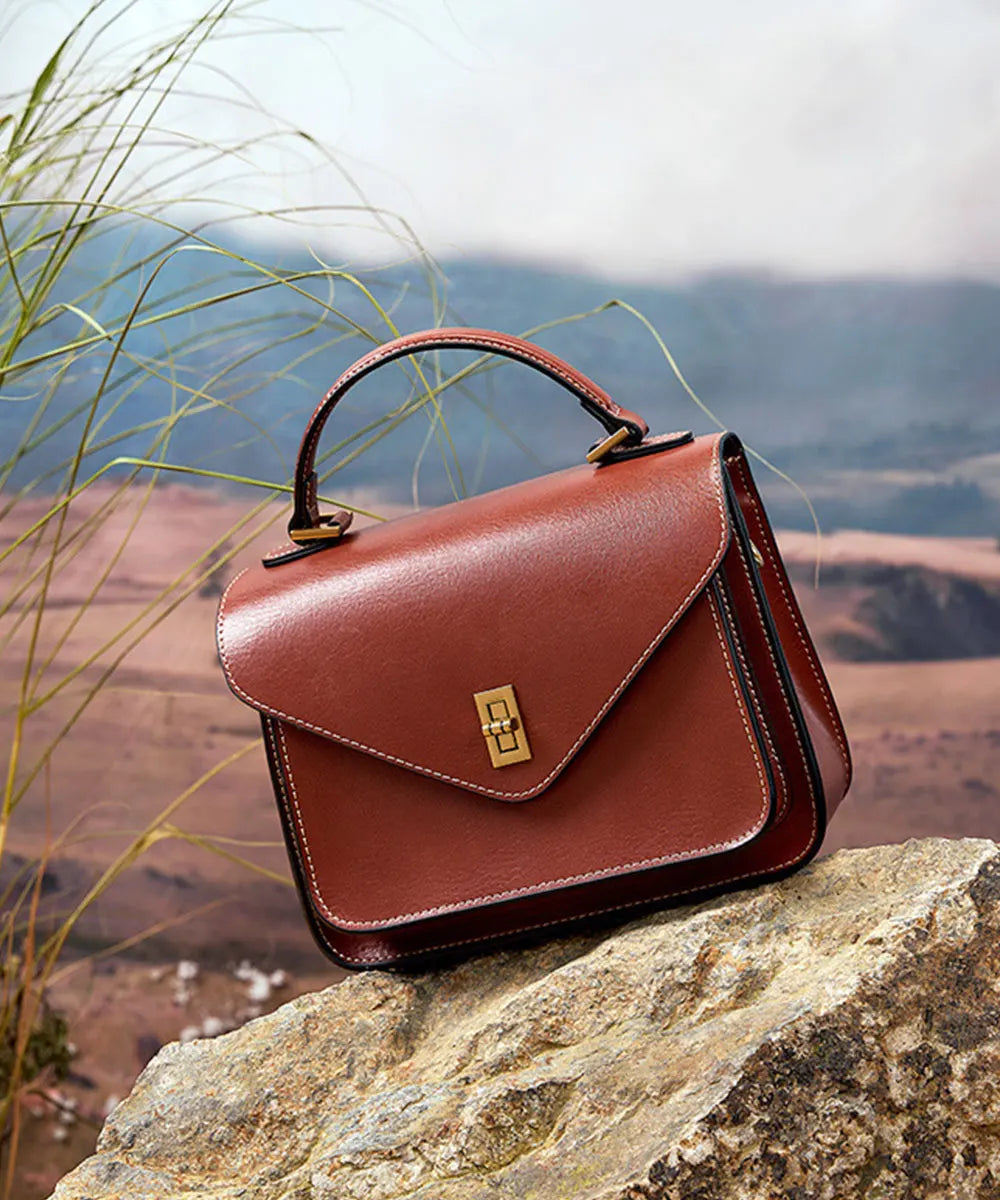 Real Cowhide Crossbody Bag – Retro Designer Small Satchels