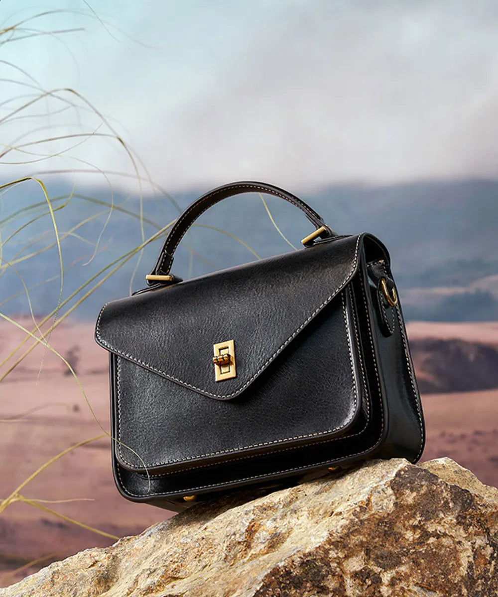 Real Cowhide Crossbody Bag – Retro Designer Small Satchels