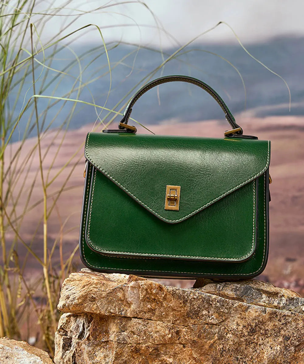 Real Cowhide Crossbody Bag – Retro Designer Small Satchels