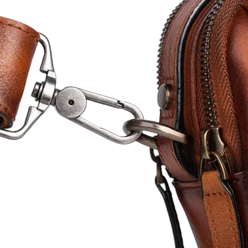 Cowhide Retro Casual Men's Messenger Bag - Vintage Crossbody Leather Handbag