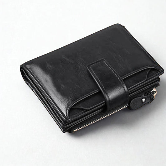 RFID Anti-theft Zipper Coin Wallet - Man Business Card Holder