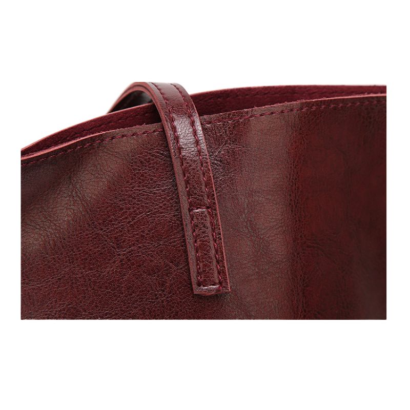 Women’s Oil Wax Leather Shoulder Bag – Large Tote Handbag