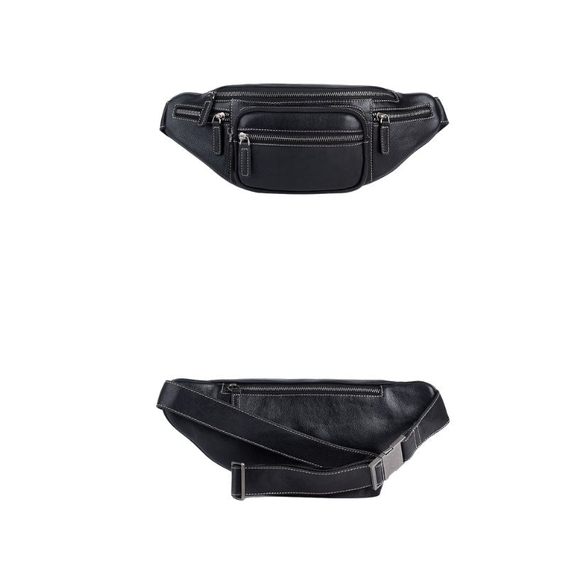 Vintage Cowhide Leather Chest & Waist Bag – Vegetable Tanned, Dual-Purpose Casual Style
