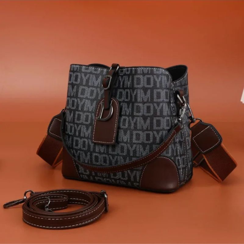 Women's Luxury Travel Tote – Retro Textured Bucket Shoulder & Crossbody Bag