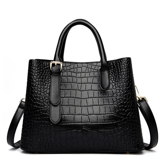 Crocodile Pattern Large Shoulder Bag – Luxury Designer Handbag