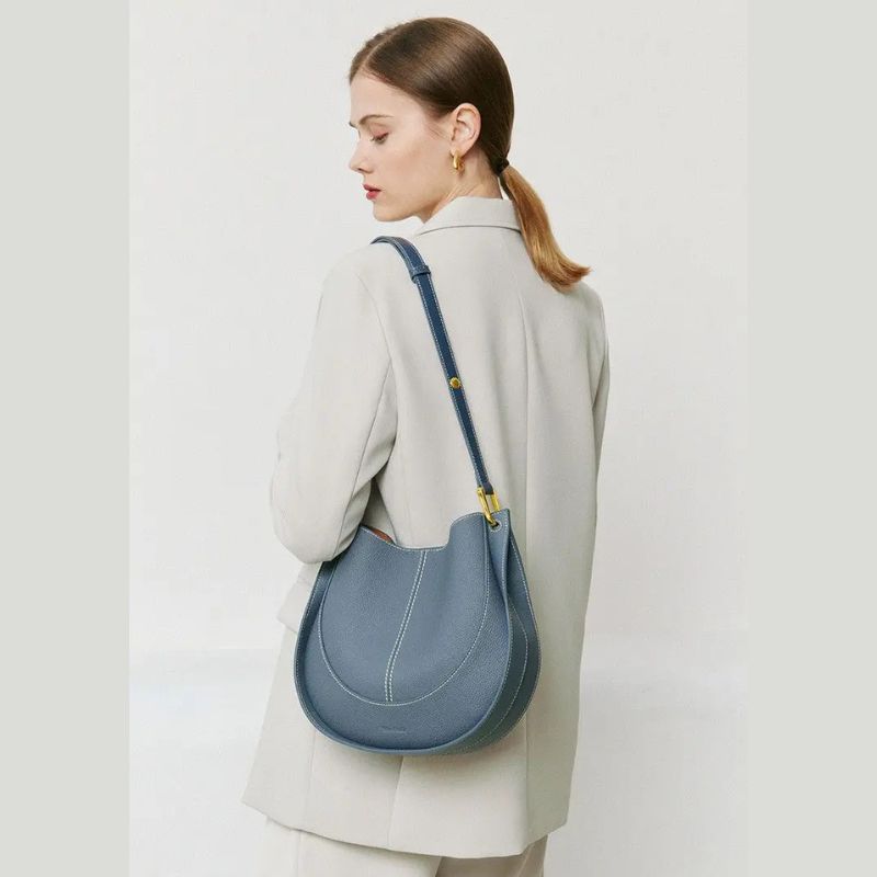 Luxury Soft Leather Crossbody Saddle Bag