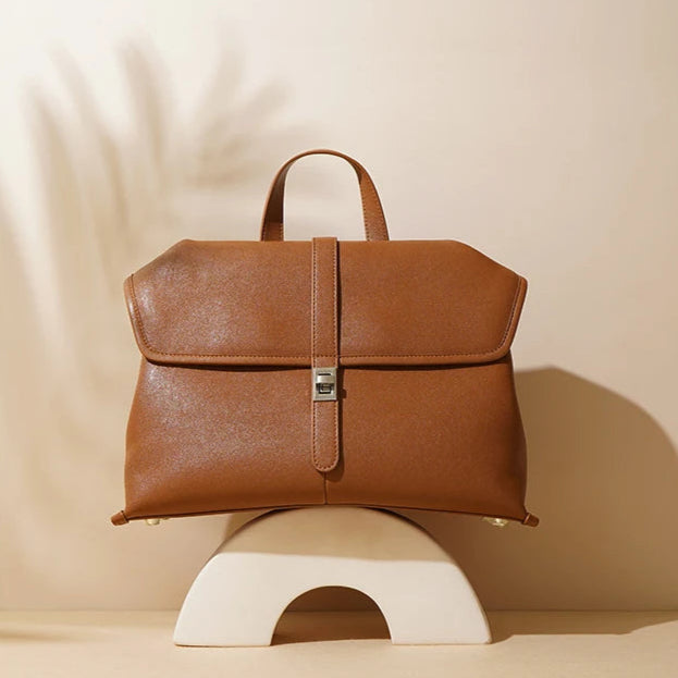 Genuine Leather Women’s Shoulder Bag – Large Capacity Retro Crossbody Handbag