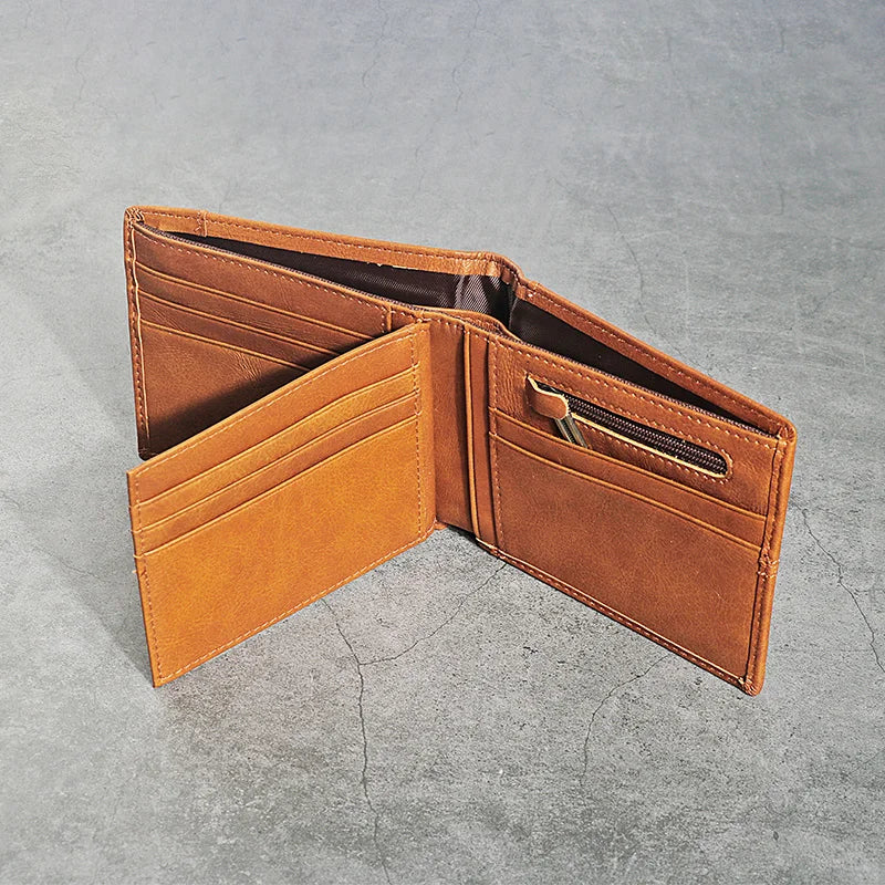 Handmade Genuine Leather Men's Wallet - Slim, Durable Purse - Scraften