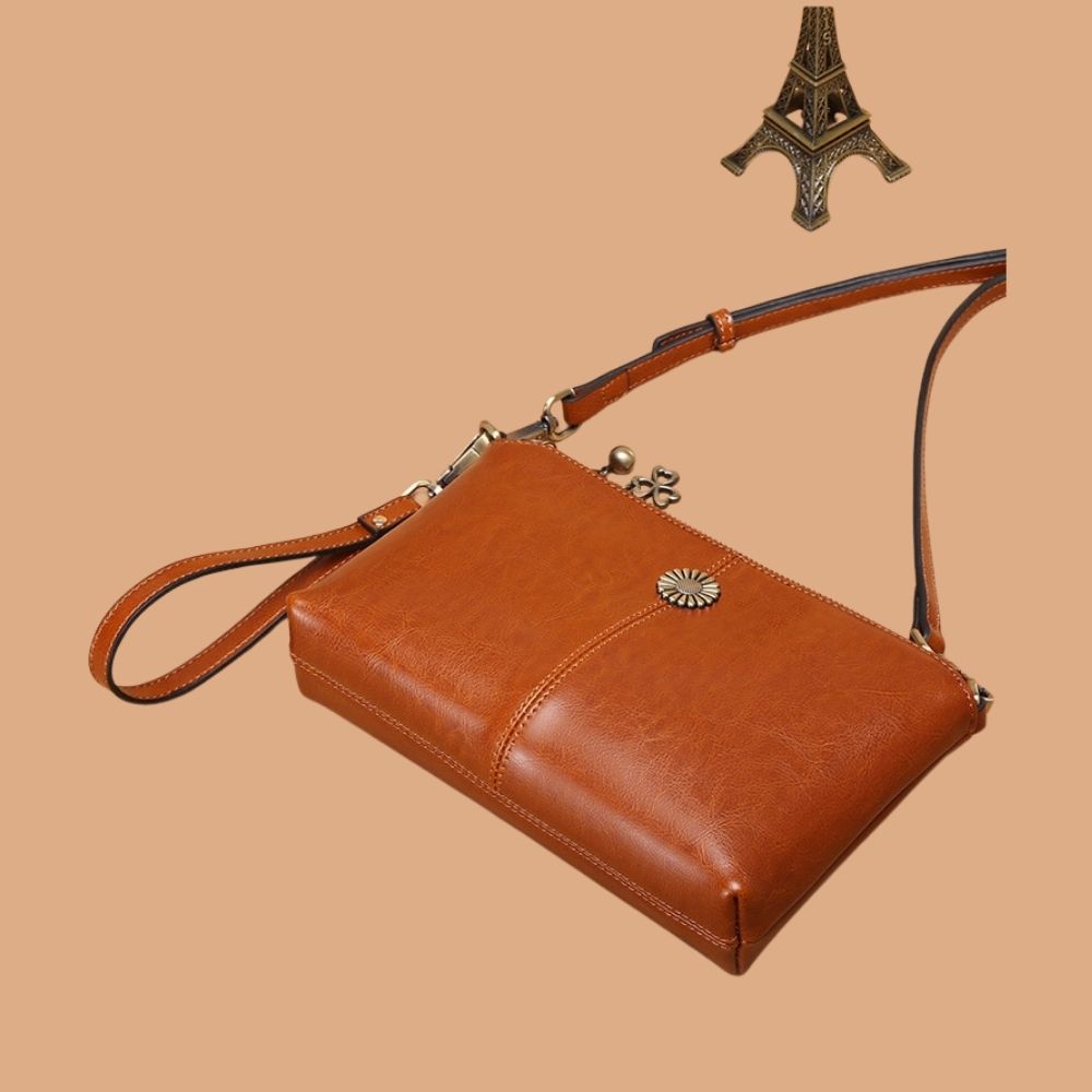 Genuine Leather Women's Clutch Messenger Bag