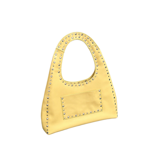 Retro Rivet Oil Wax Leather Shoulder Bag - Scraften