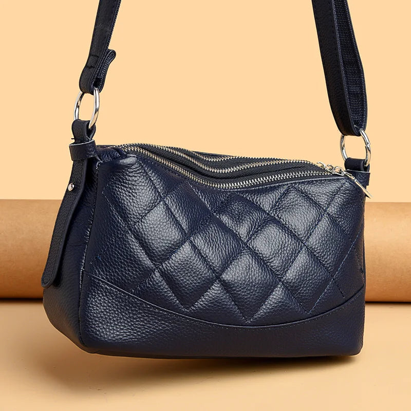 Genuine Leather Female Crossbody Bags - Scraften