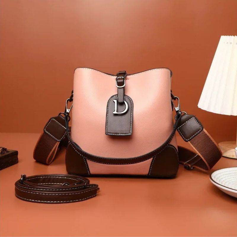 Women's Luxury Travel Tote – Retro Textured Bucket Shoulder & Crossbody Bag