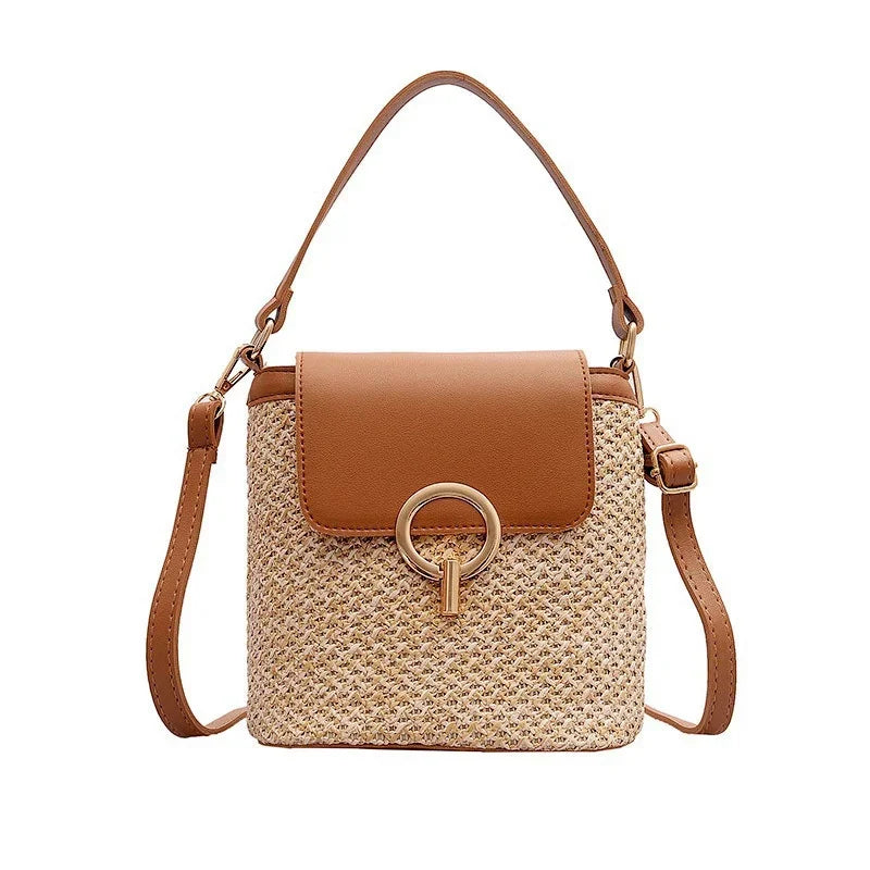 Beach Woven Bag for Women Trendy Korean Bucket Style - Scraften