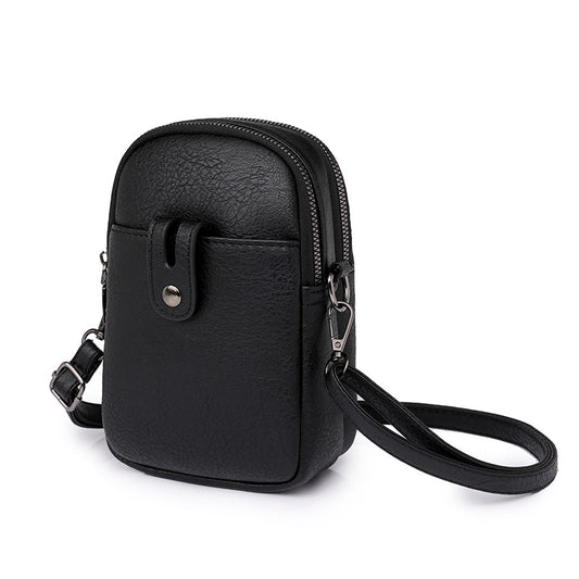 Double Zip Phone Crossbody Bag - Minimalist Phone Pouch