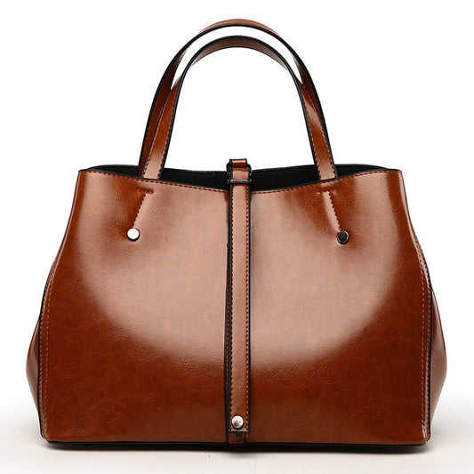 Luxury Retro Women's Hand-carrying Bag - Modern Leather Style Handbag