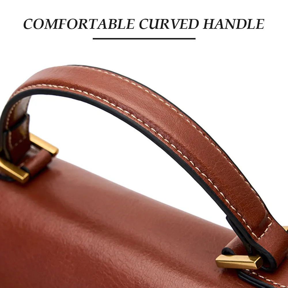 Real Cowhide Crossbody Bag – Retro Designer Small Satchels