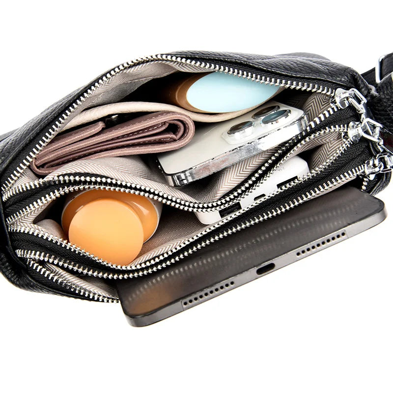Genuine Leather Female Crossbody Bags - Scraften