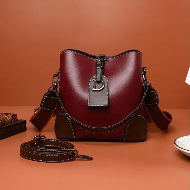 Women's Luxury Travel Tote – Retro Textured Bucket Shoulder & Crossbody Bag
