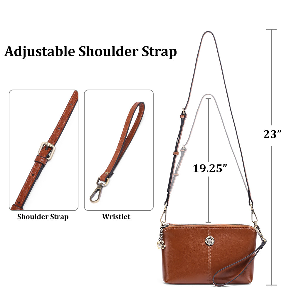 Genuine Leather Women's Clutch Messenger Bag