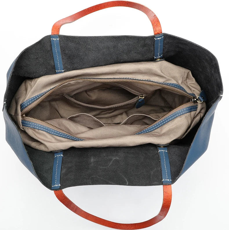 Large Capacity Leather Women's Tote Bag - Scraften