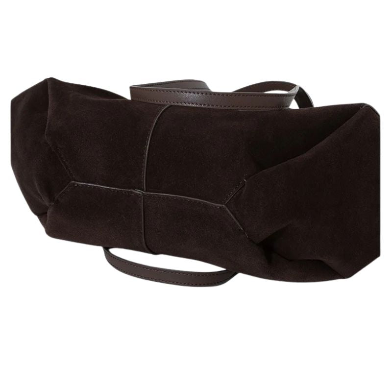 Women’s Leather Shoulder Tote – Frosted Cowhide Large Capacity Wing Bag