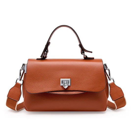 Women's Genuine Leather Crossbody Handbag – Luxury Top-Handle Purse