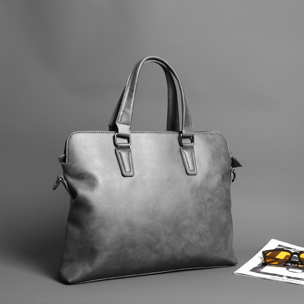 Business Soft Leather Briefcase for men - Scraften