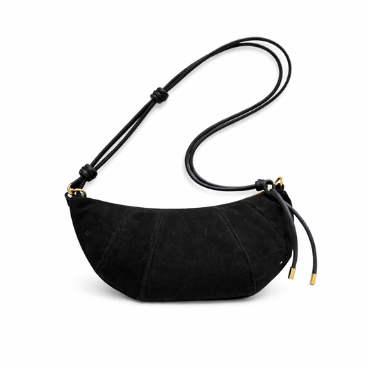 Dumpling-shaped Croissant Shoulder Bag - Texture Versatile Velvet Zipper Handbag