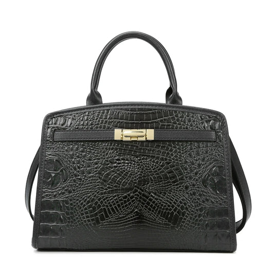 Exquisite Crocodile Pattern Luxury Handbag - Scraften