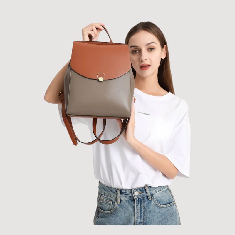 Genuine Cowhide Leather Women's Backpack - Scraften