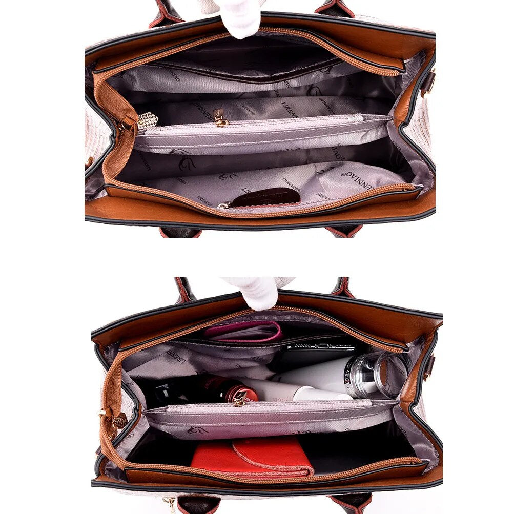 Genuine Leather Luxury Crocodile Designer Handbag