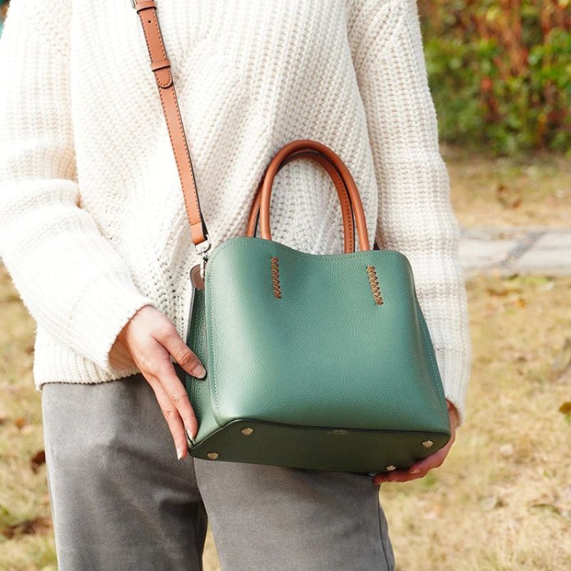 Genuine Leather Shopper Bag Designer Shoulder Bag - Scraften