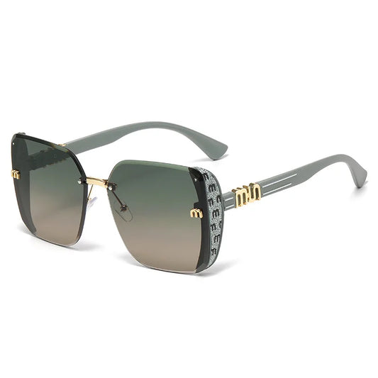Fashion Luxury Square Sunglasses – UV400 Protection Lightweight Trendy Eyewear Gold White