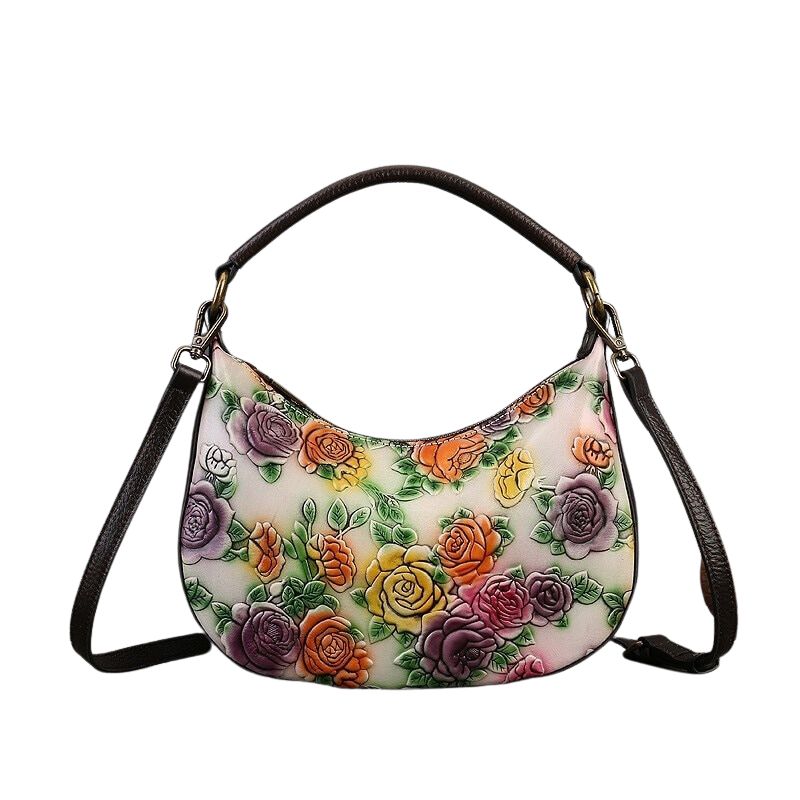 Embossed Hand-painted Women's Shoulder & Crossbody Bag
