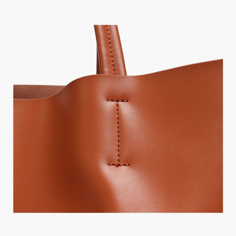 Large Capacity Women's Fashionable Real Leather Tote Bag - Scraften