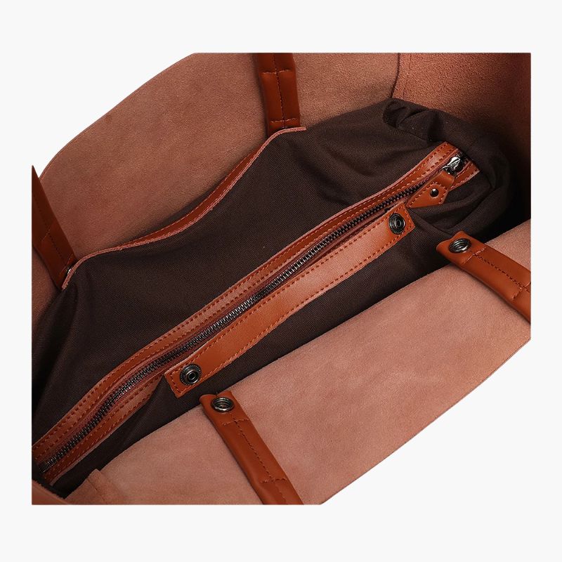 Large Capacity Women's Fashionable Real Leather Tote Bag - Scraften