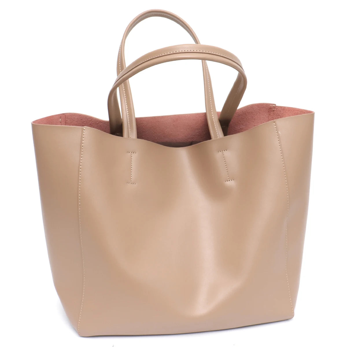 Large Capacity Women's Fashionable Real Leather Tote Bag - Scraften