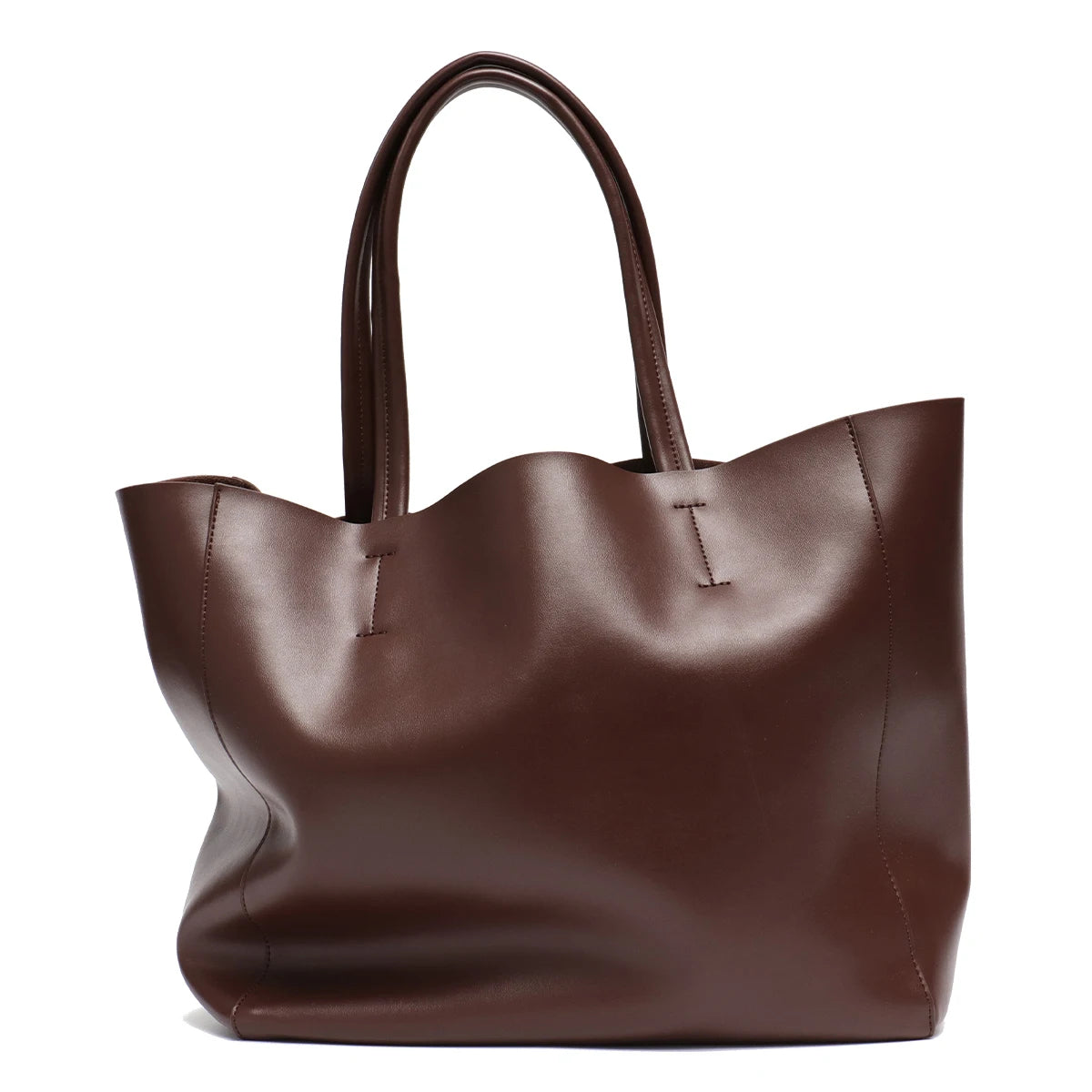 Large Capacity Women's Fashionable Real Leather Tote Bag - Scraften