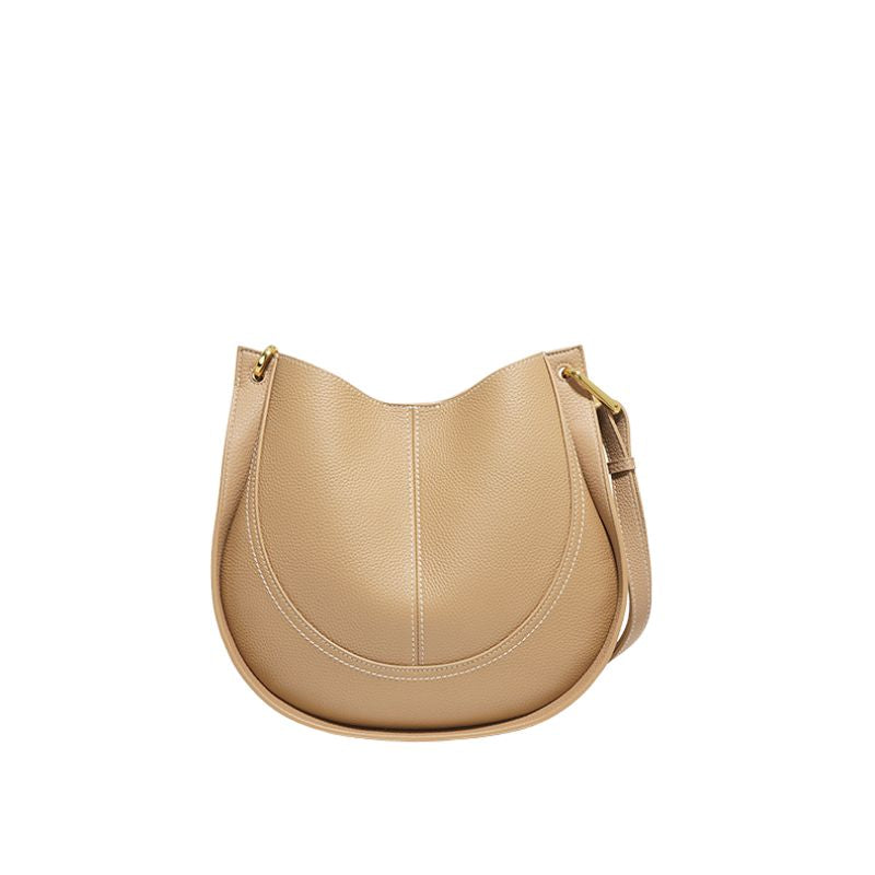 Luxury Soft Leather Crossbody Saddle Bag - Scraften