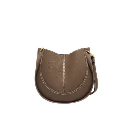 Luxury Soft Leather Crossbody Saddle Bag - Scraften