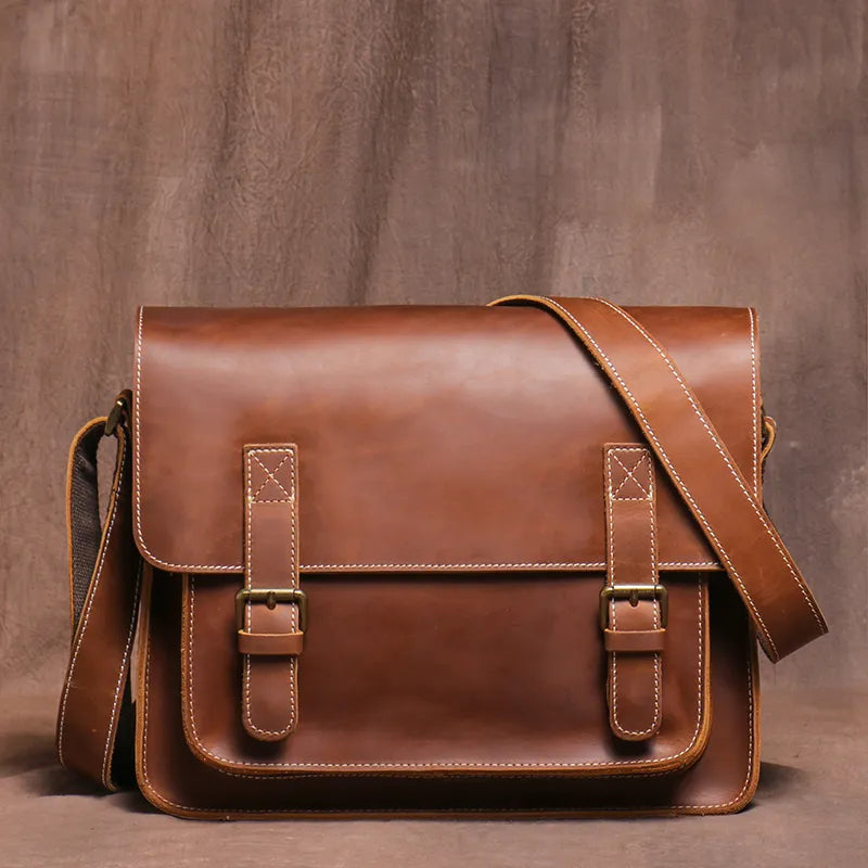 Men's Genuine Leather Crossbody Classic Cambridge Bag - Scraften