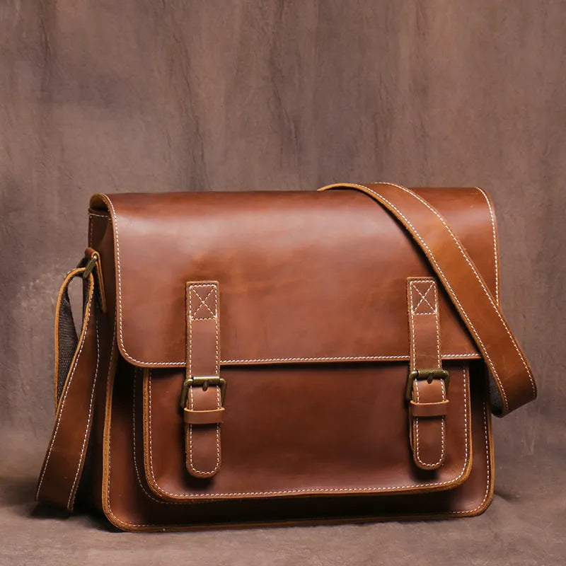 Men's Genuine Leather Crossbody Classic Cambridge Bag - Scraften