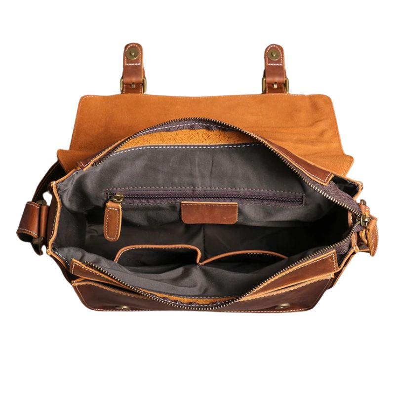Men's Genuine Leather Crossbody Classic Cambridge Bag - Scraften