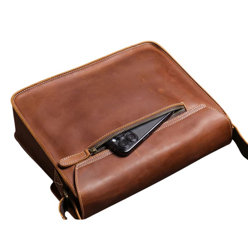 Men's Genuine Leather Crossbody Classic Cambridge Bag - Scraften