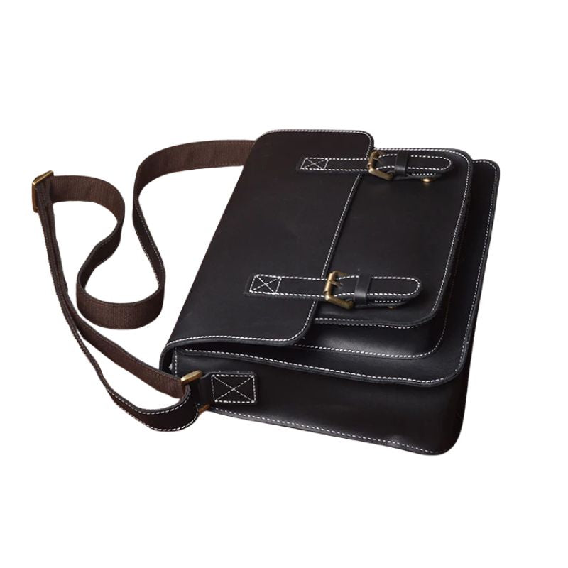 Men's Genuine Leather Crossbody Classic Cambridge Bag - Scraften