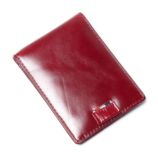 Men’s Slim Leather Card Holder Wallet – Genuine Cowhide with Dollar Clip